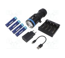 Torch: LED diving; L: 149.8mm; 1000lm,2000lm,4000lm; Ø: 59mm; IPX8 | XTAR-D30-SET  | D30 4000LM FULL SET 18650 X 4