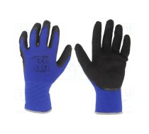 Protective gloves; Size: 9; black-navy blue; latex,polyamide | LAHTI-L211709K  | L211709K
