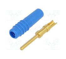 Connector: 1mm banana; plug; blue; 60VDC; 6A; Connection: soldered | SLS1-S-23  | 22.2602-23