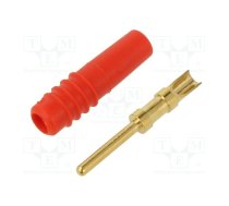 Connector: 1mm banana; plug; red; 60VDC; 6A; Connection: soldered | SLS1-S-22  | 22.2602-22