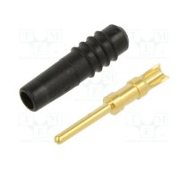 Connector: 1mm banana; plug; black; 60VDC; 6A; Connection: soldered | SLS1-S-21  | 22.2602-21