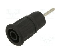 Connector: 4mm banana; socket; 24A; 1kV; L: 35.5mm; black; on panel | SEB4-R/N-21  | 49.7080-21