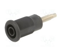 Connector: 4mm banana; socket; 32A; black; nickel plated | BI-SLB4-G/N-21  | 49.7034-21