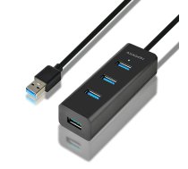 Charging Hub HUE-S2BL 4x USB 3.2 Gen 1 1.2m Cable, MicroUSB Charging | HUE-S2BL | 8595247903532 | NUAXNUS4PHUES2L