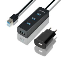 Charging Hub HUE-S2BP 4x USB 3.2 Gen 1, 1.2m Cable, MicroUSB Charging, Incl. AC Adapter | HUE-S2BP | 8595247903679 | NUAXNUS4PHUES2P