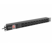 Surge protector Rack PDU 19 inch 1U 10A 10X IEC C13 2m C14 black | NULAGTP00000001  | 5901969414493 | PDU-10I-0200-IEC-BK