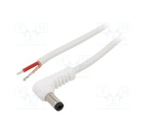 Cable; 1x1mm2; wires,DC 5,5/2,5 plug; angled; white; 1.5m | A25-TT-C100-150WH  | A25-TT-C100-150WH