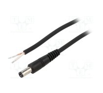 Cable; 1x0.75mm2; wires,DC 5,5/2,5 plug; straight; black; 1.5m | P25-TT-C075-150BK  | P25-TT-C075-150BK