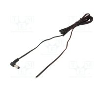 Cable; 2x0.35mm2; wires,DC 5,5/2,5 plug; angled; black; 1.5m | A25-TT-T035-150BK  | A25-TT-T035-150BK