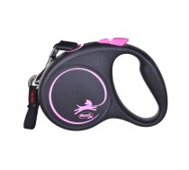 Inerces pavada suņiem – Trixie Flexi BLACK DESIGN, tape leash, S: 5 m, pink | DLZFLXSMY0090  | 4000498033913 | DLZFLXSMY0090