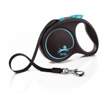 Inerces pavada suņiem - Trixie Flexi BLACK DESIGN, tape leash, M: 5 m, blue | DLZFLXSMY0096  | 4000498034033 | DLZFLXSMY0096