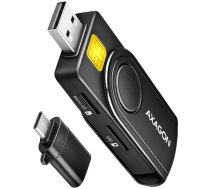 Axagon Compact travel USB-A + USB-C contact Smart / ID card and  SD / microSD / SIM card reader. (EN) | AMAXNCUCRESMP2A  | 8595247906953 | CRE-SMP2A