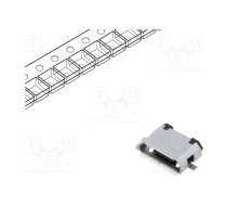 Connector: USB B micro; socket; SMT; PIN: 5; horizontal; USB 2.0 | USB3100-30-A  | USB3100-30-A