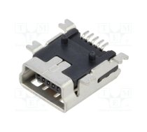 Connector: USB B mini; socket; SMT; PIN: 5; horizontal; USB 2.0; 1A | USB206605RBHM1501A  | USB2066-05-RBHM-15-STB-00-01-A