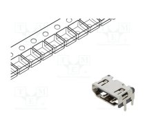 Connector: HDMI; socket; PIN: 19; gold flash; angled 90°; SMT | 10029449-111RLF  | 10029449-111RLF