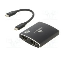 Adapter; HDMI 1.4,USB 3.1; 0.15m; black; black; Cablexpert | A-CM-HDMIF2-01  | A-CM-HDMIF2-01