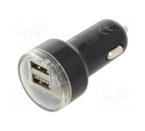 USB power supply; USB A socket x2; Sup.volt: 12÷24VDC; 5V/2.1A | EG-U2C2A-CAR-02  | EG-U2C2A-CAR-02