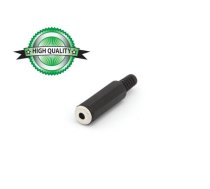 3.5mm FEMALE JACK CONNECTOR - BLACK PLASTIC STEREO | CA010H | 5410329398170