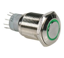 ROUND METAL SWITCH SPDT 1NO 1NC - GREEN RING | R1610G  | 5410329380694