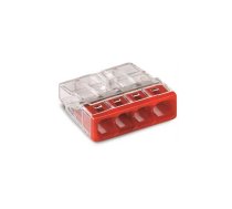 COMPACT SPLICING CONNECTOR - FOR SOLID CONDUCTORS - max. 2.5 mm² - 4-CONDUCTOR - TRANSPARENT HOUSING - RED COVER | WG2273204  | 5410329716196