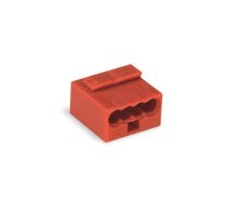 MICRO PUSH-WIRE CONNECTOR FOR JUNCTION BOXES 4-CONDUCTOR TERMINAL BLOCK, RED | WG243804  | 4044918441025