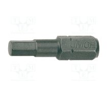 Screwdriver bit; hex key; HEX 2.5mm; 1/4"; Overall len: 25mm | UNIOR-602400 | 602400
