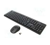 Office kit; black; universal; USB A; wireless,DE layout,slim | KBS-WCH-03-DE | KBS-WCH-03-DE