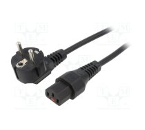 Cable; CEE 7/7 (E/F) plug angled,IEC C13 female; 4m; black; 10A | SCHAFFNER-814383 | IL13-EU1-H05-3100-400
