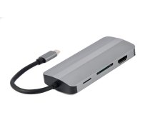 Dokstacija Gembird USB Type-C 8-in-1 Silver | A-CM-COMBO8-02  | 8716309124195 | KBAGEMADA0087