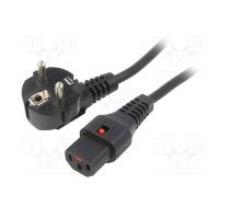 Cable; CEE 7/7 (E/F) plug angled,IEC C13 female; 2m; black; 10A | SCHAFFNER-812282 | IL13-EU1-H05-3100-200