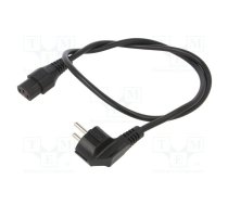 Cable; CEE 7/7 (E/F) plug angled,IEC C13 female; 1m; black; 10A | SCHAFFNER-816479 | IL13-EU1-H05-3100-100