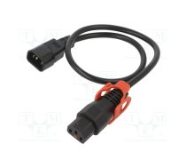 Cable; IEC C13 female,IEC C14 male; 0.5m; black; 10A; 250V; IP20 | SCHAFFNER-820100 | IL13P-C14-H05-3100-050