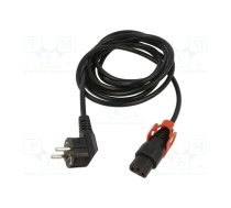 Cable; CEE 7/7 (E/F) plug angled,IEC C13 female; 1m; black; 10A | SCHAFFNER-820147 | IL13P-EU1-H05-3100-100