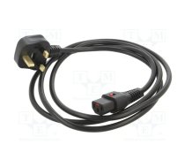 Cable; BS 1363 (G) plug,IEC C13 female; 1m; black; 10A; 250V; IP20 | SCHAFFNER-820151 | IL13-UK1-H05-3100-100