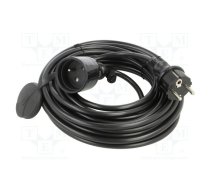 Extension lead; 3x1.5mm2; Sockets: 1; PVC; black; 10m; 16A; STANDARD | W-98418  | W-98418