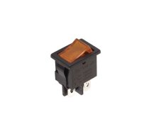 POWER ROCKER SWITCH 5A-250V DPST ON-OFF - WITH AMBER NEON LIGHT | R1944C/A  | 5410329269494