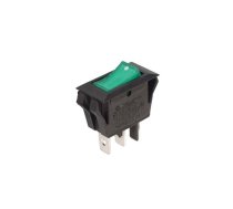 POWER ROCKER SWITCH 10A-250V SPST ON-OFF - WITH GREEN NEON LIGHT | R902/G  | 5410329269555
