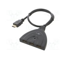 Switch; HDCP 2.2,HDMI 2.0; 0.55m; black; Input: HDMI socket x3 | HDMI-SWITCH-06  | 58488