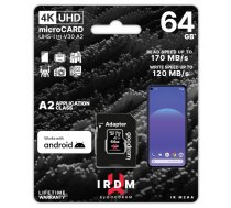 GOODRAM Memory card microSD IRDM 64GB UHS-I U3 A2 + adapter (SFGODMDG64M2AA0) | IR-M2AA-0640R12  | 5908267961339