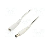 Cable; 2x0.5mm2; DC 5,5/2,1 plug,DC 5,5/2,5 plug; straight; 1.5m | P25-C21-T050-150WH  | P25-C21-T050-150WH