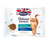 BUTCHER'S Delicious Dinners Ocean Fish, Haddock - wet cat food - 4 x 100g | DLKBHRKAM0005  | 5011792008711 | DLKBHRKAM0005