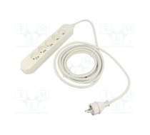 Extension lead; 3x2.5mm2; Sockets: 5; PVC; white; 1.5m; 16A; PRO | 570-PRO-V/2.5-1.5W