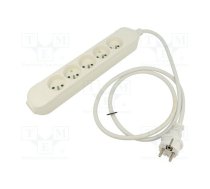 Extension lead; 3x1.5mm2; Sockets: 5; PVC; white; 1.5m; 16A; PRO | 570-PRO-V/1.5-1.5W