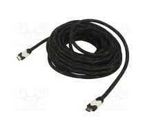 Cable; HDMI 1.4; HDMI plug,both sides; textile; 10m; black | ART-OEM-35OP  | KABHD OEM35O