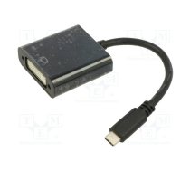 Adapter; DVI-I (24+5) socket,USB C plug; 0.15m; black; black | ART-OEM-C10  | KABADA USBC/DVI OEM-C10