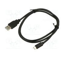Cable; USB 2.0; USB A plug,USB B micro plug; 1m; black; Cu; 28AWG | ART-AL-OEM-106 | KABUSB MICRO AL-OEM-106