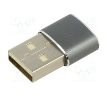 Adapter; OTG,USB 2.0; USB A plug,USB C socket; aluminium | ART-OEM-C14 | KABADA USB/USBC OEM-C14