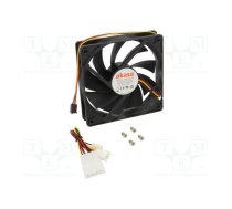 Fan: DC; axial; 12VDC; 120x120x25mm; 38dBA; ball bearing; 2.99mmH2O | AK-174BKT-B  | AK-174BKT-B