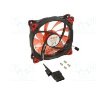 Fan: DC; axial; 12VDC; 120x120x25mm; 23.2dBA; slide bearing; red | AK-FN091-RD  | AK-FN091-RD