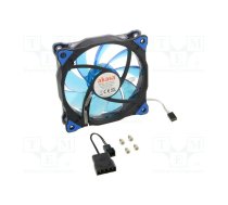 Fan: DC; axial; 12VDC; 120x120x25mm; 23.2dBA; slide bearing; blue | AK-FN091-BL  | AK-FN091-BL